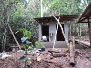 The bathrooms under construction