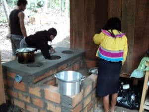 The maestras looking at their brand new traditional kitchen- just the way they like it!!